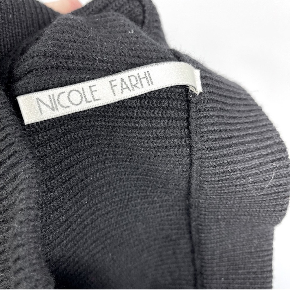 Nicole Farhi Sweater Knit Ribbed Black Above Knee Mini Minimalist Pencil Skirt S - Picture 3 of 3